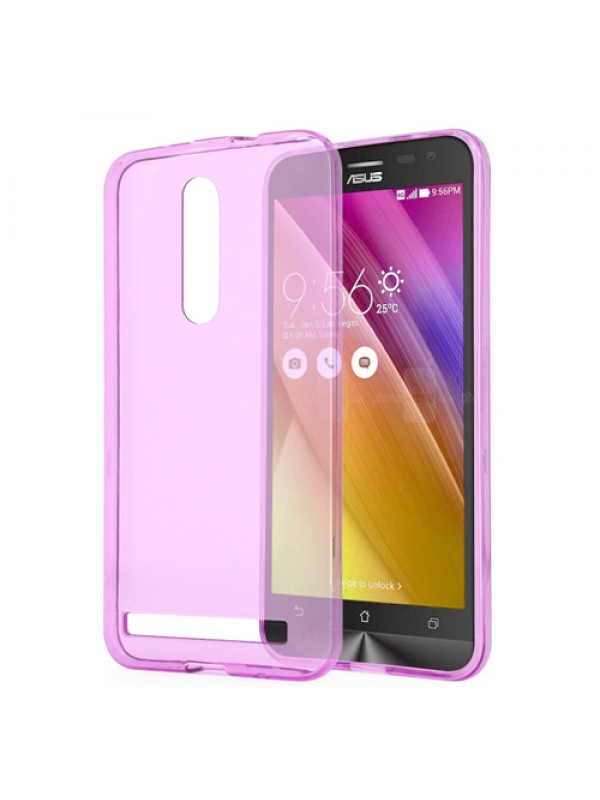 Asus Zenfone 2 Kılıf Soft Silikon Şeffaf/Pembe Kapak…