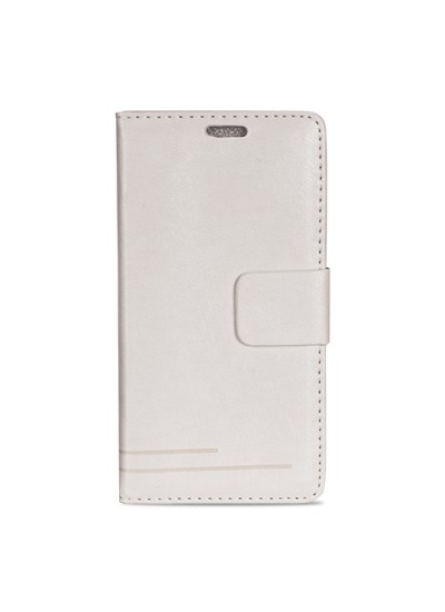 Asus Zenfone 5 Dikişli Cüzdanlı ve Standlı Kılıf Beyaz