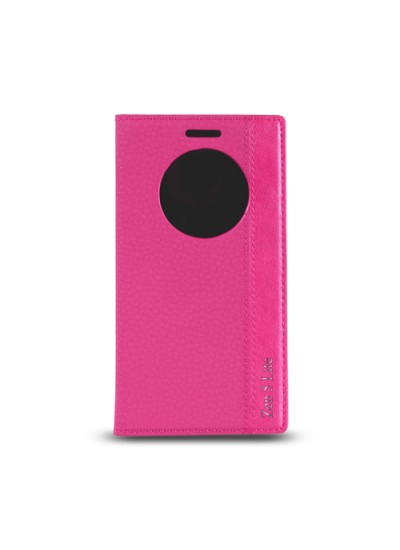 Asus Zenfone 5 Lite Gizli Mıknatıslı Pencereli Magnum Kılıf Pembe