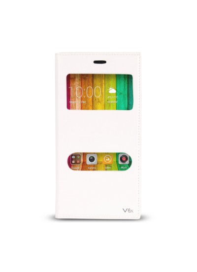 Casper VIA V6X Gizli Mıknatıslı Premium Pencereli Magnum Kılıf Beyaz