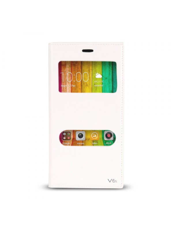 Casper VIA V6X Gizli Mıknatıslı Premium Pencereli Magnum Kılıf Beyaz…