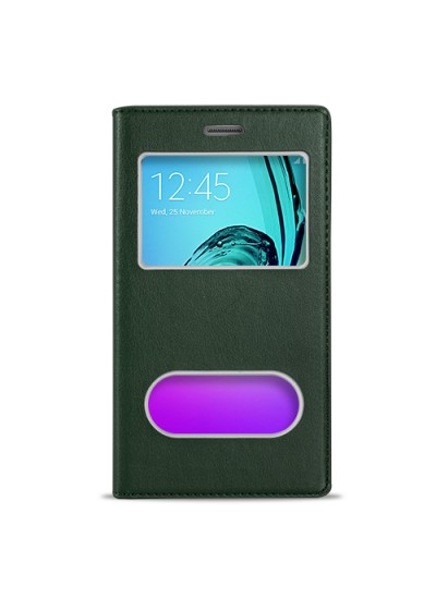 FitCase Dolce Galaxy A5 2016 Gizli Mıknatıslı Pencereli Kılıf Yeşil
