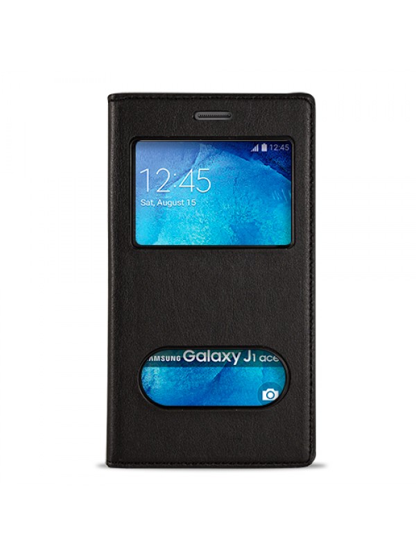 FitCase Dolce Galaxy J1 Ace (J110) Gizli Mıknatıslı Pencereli Kılıf S…