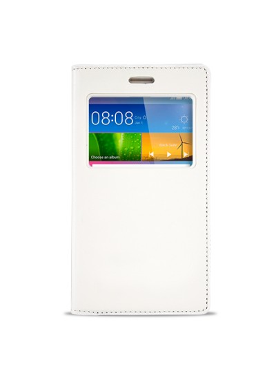 FitCase Dolce Huawei GR5 Gizli Mıknatıslı Pencereli Kılıf Beyaz
