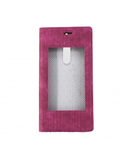 FitCase Dolce Nokia 5 Gizli Mıknatıslı Pencereli Kılıf Kırmızı
