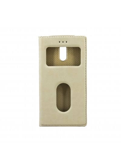 FitCase Dolce Nokia 6 Gizli Mıknatıslı Pencereli Kılıf Gold
