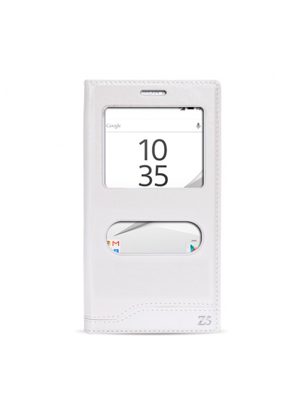 FitCase Dolce Sony Xperia Z5 Gizli Mıknatıslı Pencereli Kılıf Beyaz…
