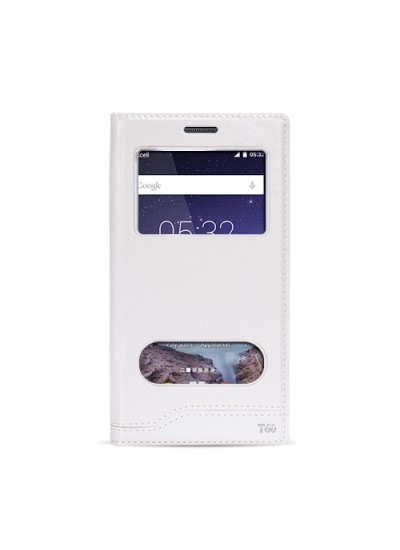 FitCase Dolce Turkcell T60 Gizli Mıknatıslı Pencereli Kılıf Beyaz