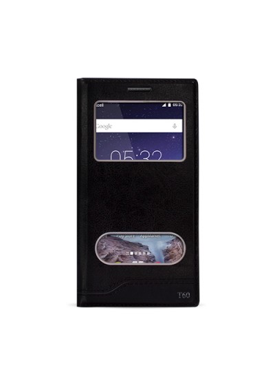 FitCase Dolce Turkcell T60 Gizli Mıknatıslı Pencereli Kılıf Siyah