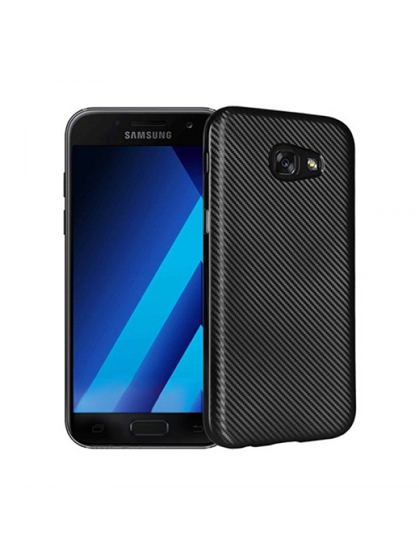 FitCase Galaxy A5 2017 (A520) Elektroliz Carbon Desen Arka Kapak Siyah…