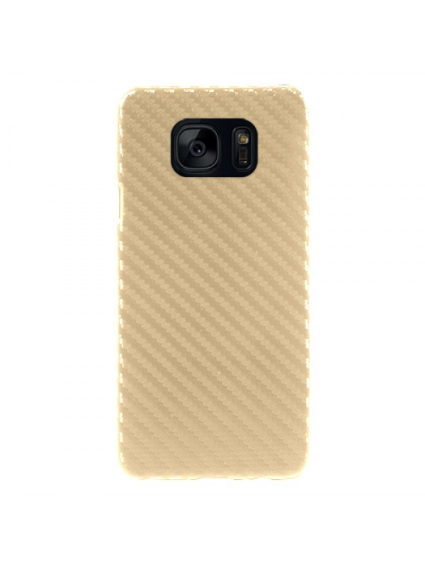 FitCase Galaxy S7 EDGE (G935) Carbon Desen Arka Kapak Gold…