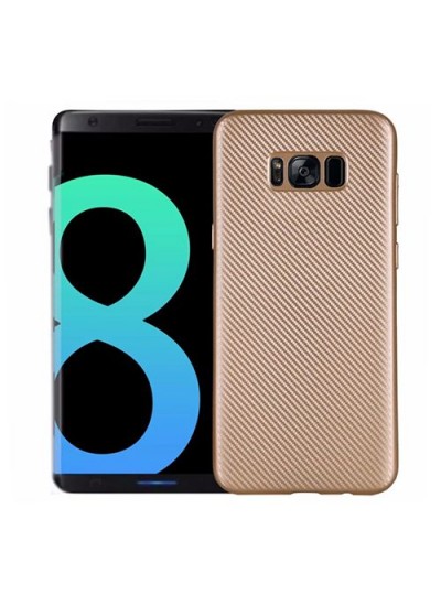 FitCase Galaxy S8 Plus (G955) Carbon Desen Arka Kapak Gold