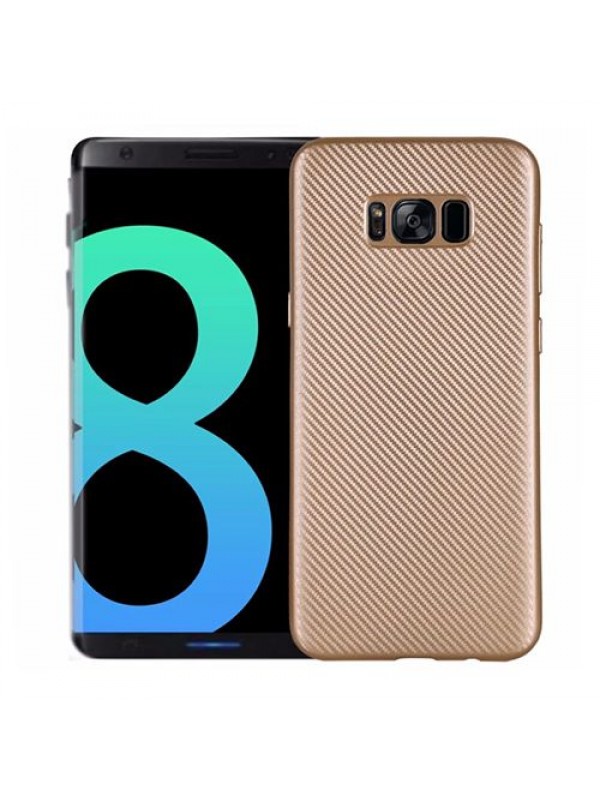 FitCase Galaxy S8 Plus (G955) Carbon Desen Arka Kapak Gold…