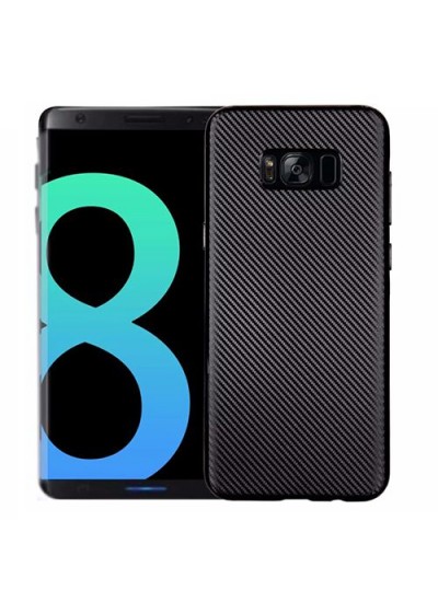 FitCase Galaxy S8 Plus (G955) Carbon Desen Arka Kapak Siyah