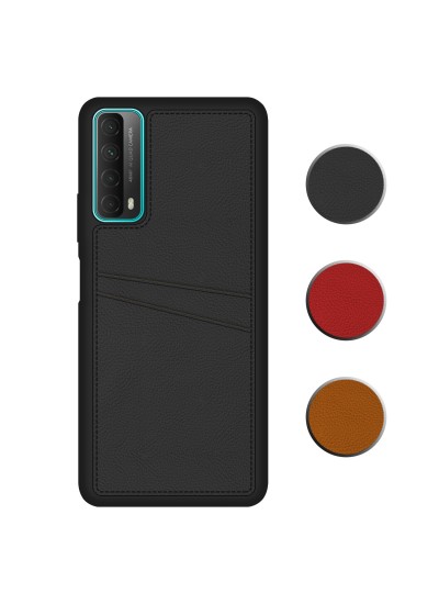 FitCase Huawei P Smart 2021 Kılıf Proda Deri Çift Kartlık Cepli Kapak