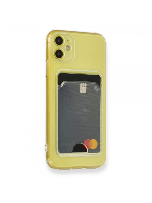 iPhone 11 Kılıf Cardy Şeffaf Kartlık Cepli Kapak…