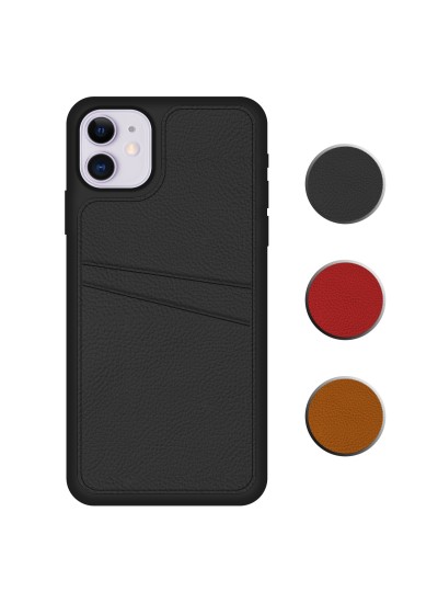 FitCase iPhone 11 Kılıf Proda Deri Çift Kartlık Cepli Kapak