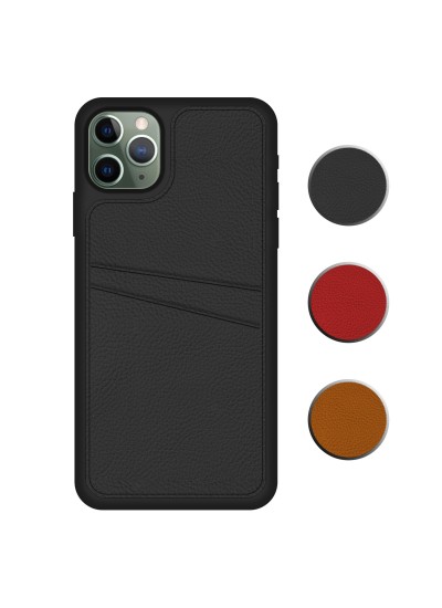 FitCase iPhone 11 Pro Max Kılıf Proda Deri Çift Kartlık Cepli Kapak
