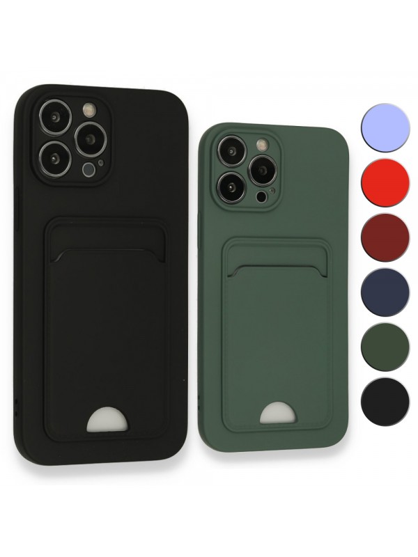 FitCase iPhone 13 Pro Cardy Soft Delikli Kartlık Cepli Silikon Kapak…