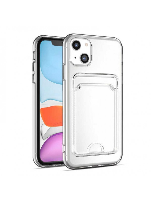 iPhone 14 Plus Kılıf Cardy Şeffaf Kartlık Cepli Kapak…