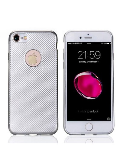 FitCase iPhone 7-8 Carbon Desen Arka Kapak Gri