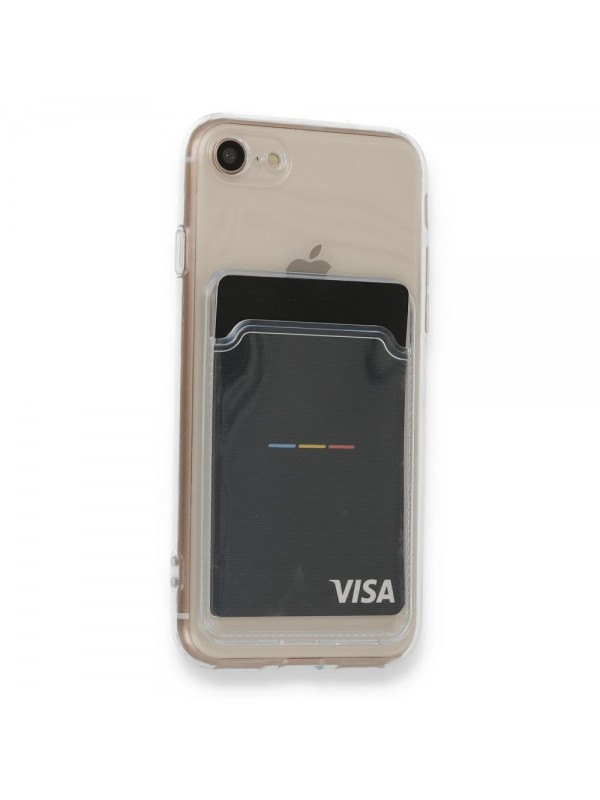 iPhone 7 / 8 Kılıf Cardy Şeffaf Kartlık Cepli Kapak…
