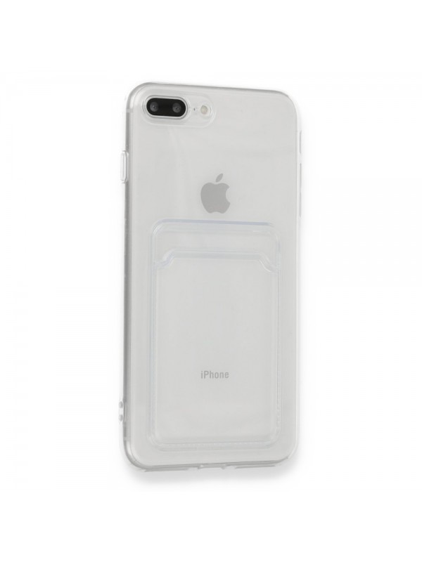 iPhone 7 Plus / 8 Plus Kılıf Cardy Şeffaf Kartlık Cepli Kapak…