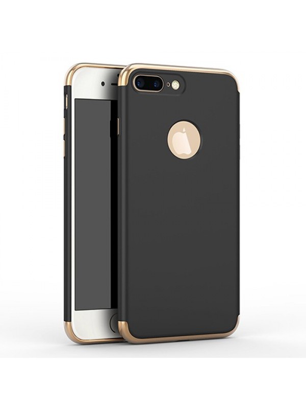 FitCase iPhone 7 Plus / 8 Plus Kılıf Golden Frame Arka Kapak Siyah…