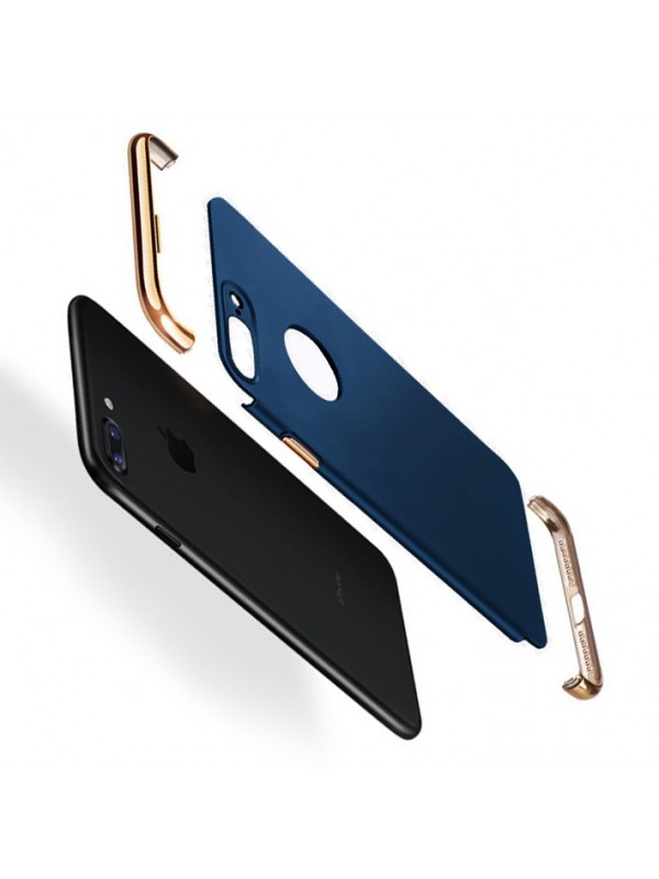 FitCase iPhone 7 Plus / 8 Plus Kılıf Golden Frame Arka Kapak Lacivert…