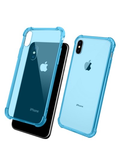 FitCase iPhone X/XS Rugged Silikon Arka Kapak Mavi