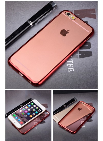 FitCase Laser Color iPhone 6S Plus Silikon Kılıf Rose Gold
