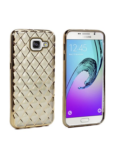 FitCase Laser Galaxy A7 2016 (A710) Baklava Desenli Gold