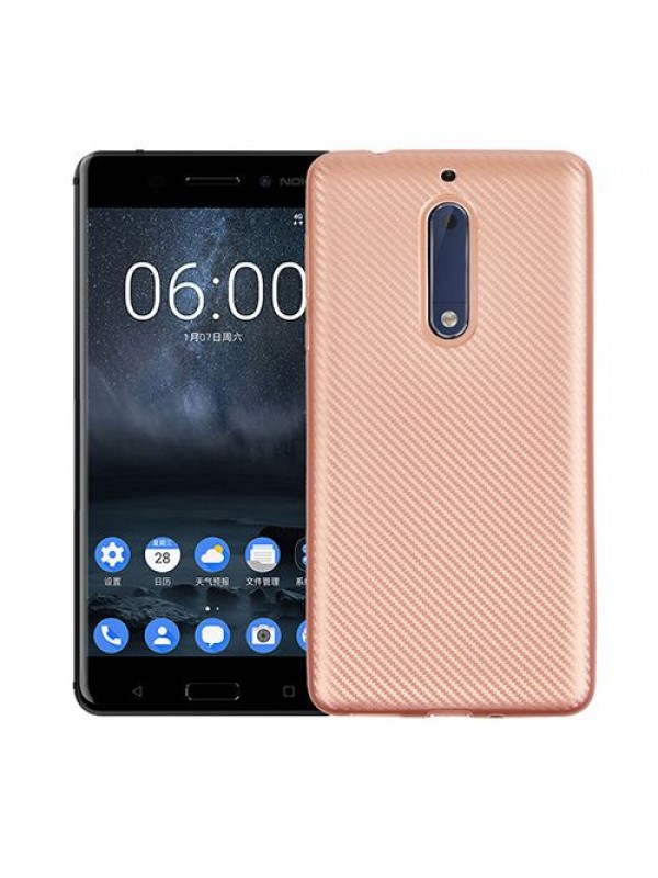 FitCase Nokia 5 Carbon Desen Arka Kapak Rose Gold…
