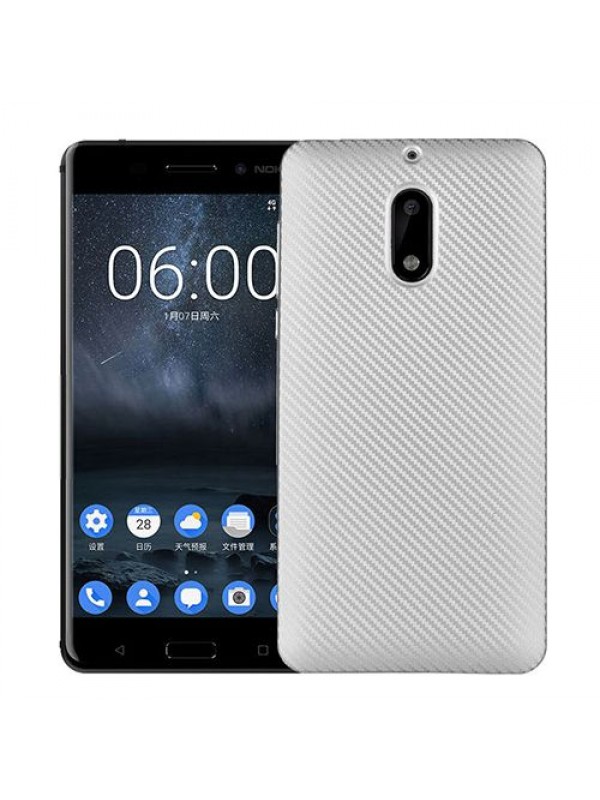 FitCase Nokia 6 Carbon Desen Arka Kapak Silver…