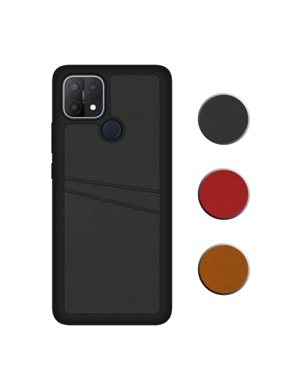 FitCase Oppo A15 / A15s Kılıf Proda Deri Çift Kartlık Cepli Kapak