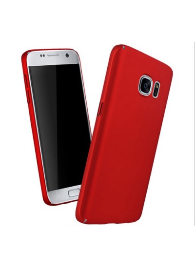 FitCase Rubber Samsung Galaxy S7 EDGE (G935) Kılıf Sert Arka Kapak Kırmızı
