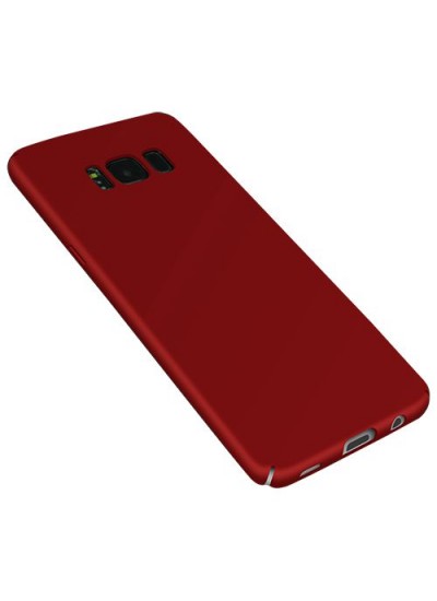 FitCase Rubber Samsung Galaxy S8 Kılıf Sert Arka Kapak Kırmızı