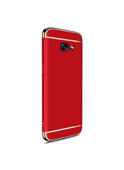 FitCase Samsung A7 2017 (A720) Golden Frame Arka Kapak Kırmızı