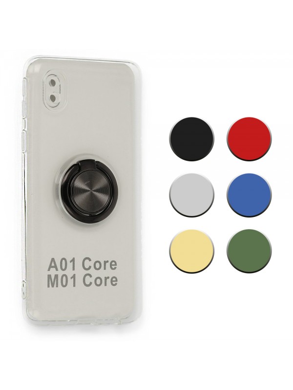 FitCase Samsung Galaxy A01 Core (A013) Kılıf Gross Ring Şeffaf Arka Kap…