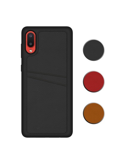 FitCase Samsung Galaxy A02 Kılıf Proda Deri Çift Kartlık Cepli Kapak