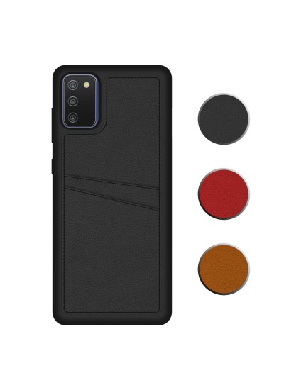 FitCase Samsung Galaxy A02s Kılıf Proda Deri Çift Kartlık Cepli Kapak