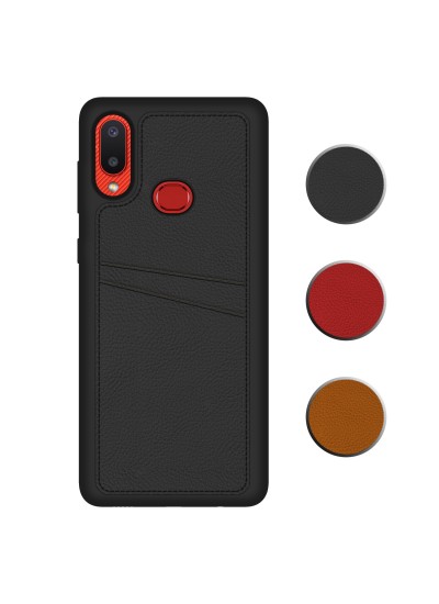 FitCase Samsung Galaxy A10s Kılıf Proda Deri Çift Kartlık Cepli Kapak