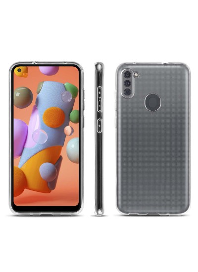 Samsung Galaxy A11 (A115) Kılıf Kamera Korumalı Silikon Şeffaf Arka Kapak