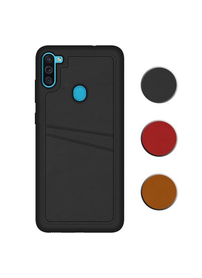 FitCase Samsung Galaxy A11 / M11 Kılıf Proda Deri Çift Kartlık Cepli Kapak