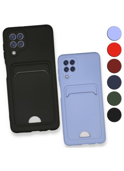 FitCase Samsung Galaxy A12 Cardy Soft Delikli Kartlık Cepli Silikon Kapak
