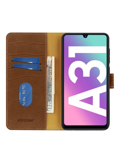 Samsung Galaxy A31 (A315) Kılıf Kroko Desen Kapaklı Cüzdanlı