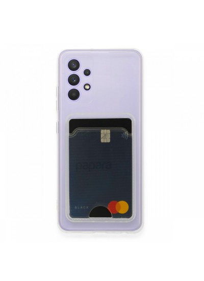 Samsung Galaxy A52 Kılıf Cardy Şeffaf Kartlık Cepli Kapak