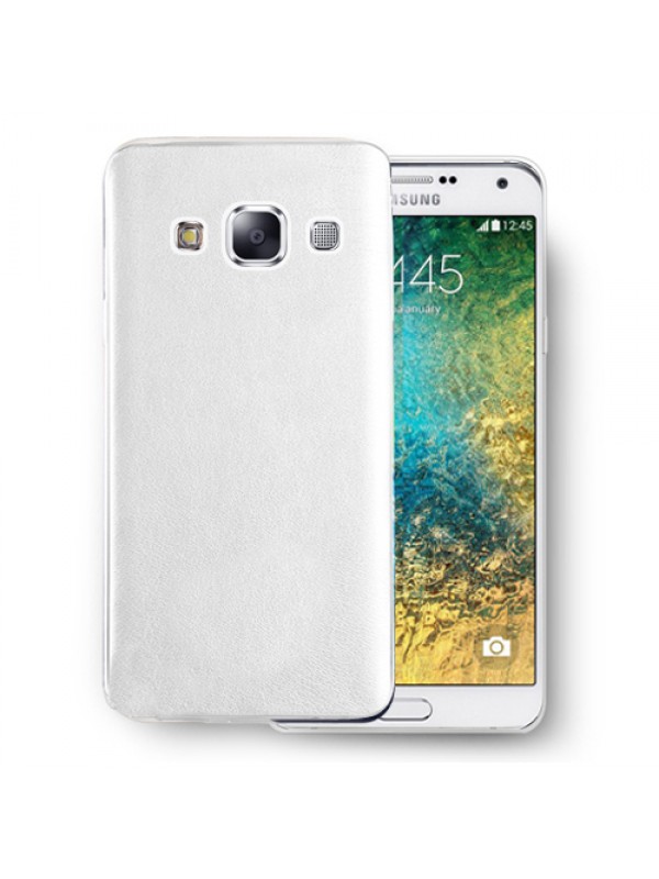 FitCase Samsung Galaxy E5 (E500) Kılıf Deri Dokulu Arka Kılıf Beyaz…