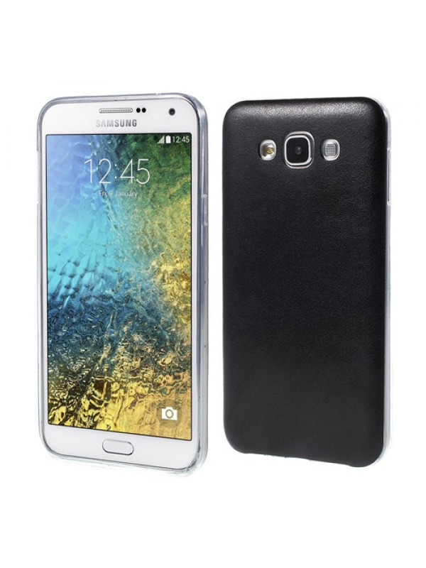 FitCase Samsung Galaxy E7 (E700) Kılıf Deri Dokulu Arka Kılıf Siyah…