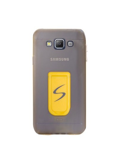 FitCase Samsung Galaxy E7 (E700) Standlı TPU Kılıf Gold